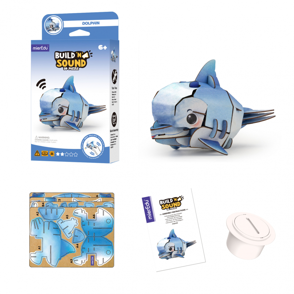 Puzzle 3D cu sunete - Delfin, Build  n  Sound [4]