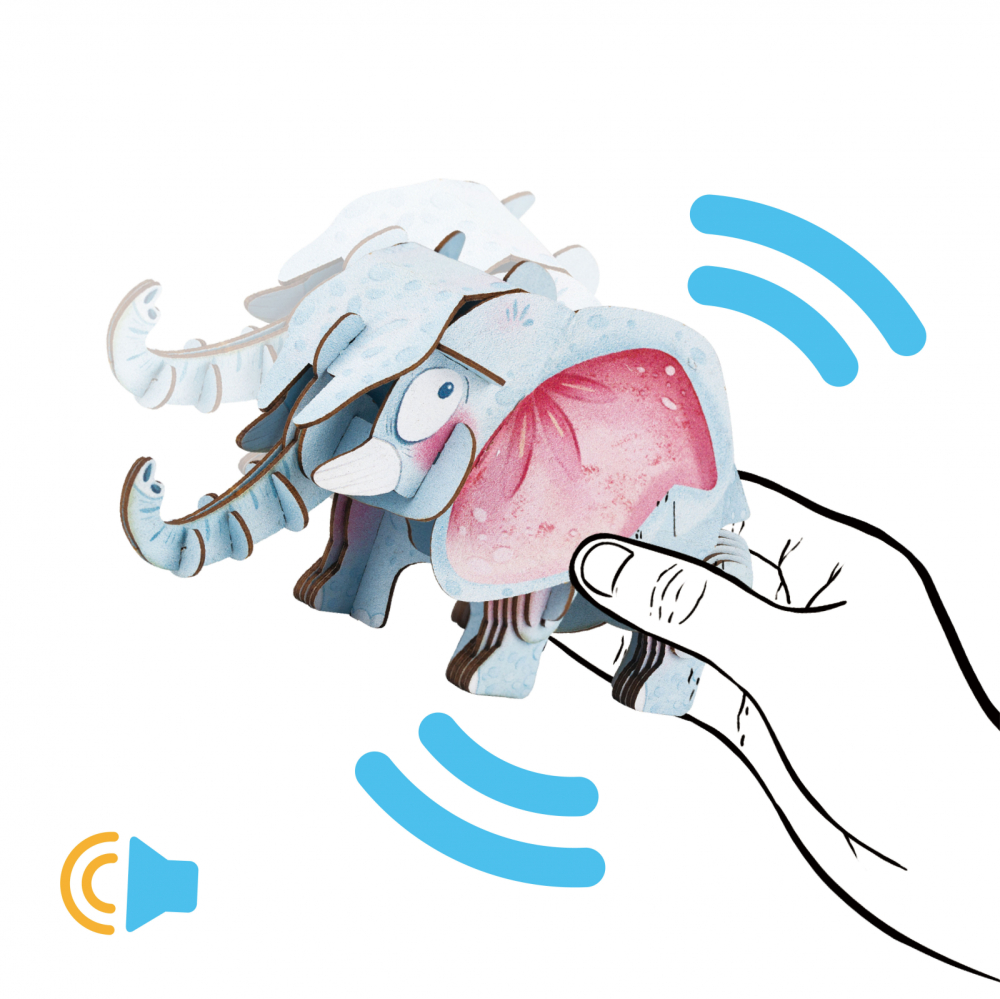 Puzzle 3D cu sunete - Elefant african, Build  n  Sound [5]