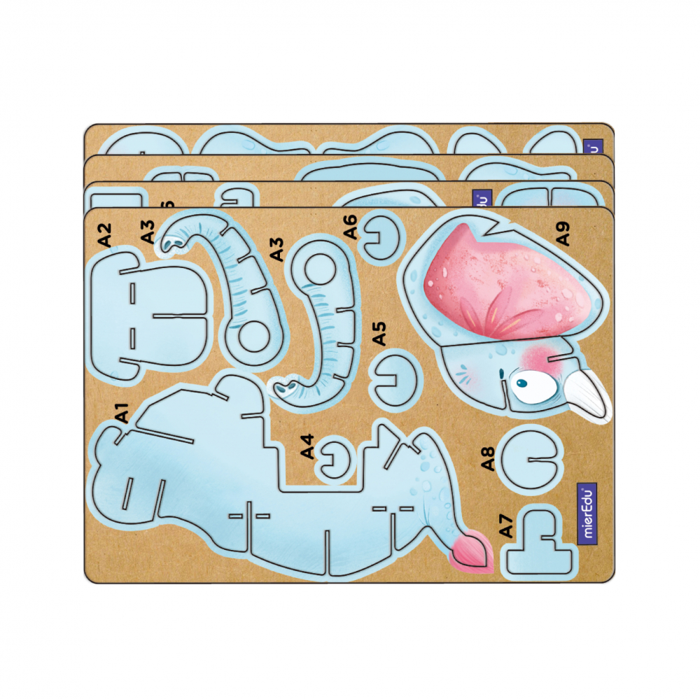 Puzzle 3D cu sunete - Elefant african, Build  n  Sound [3]