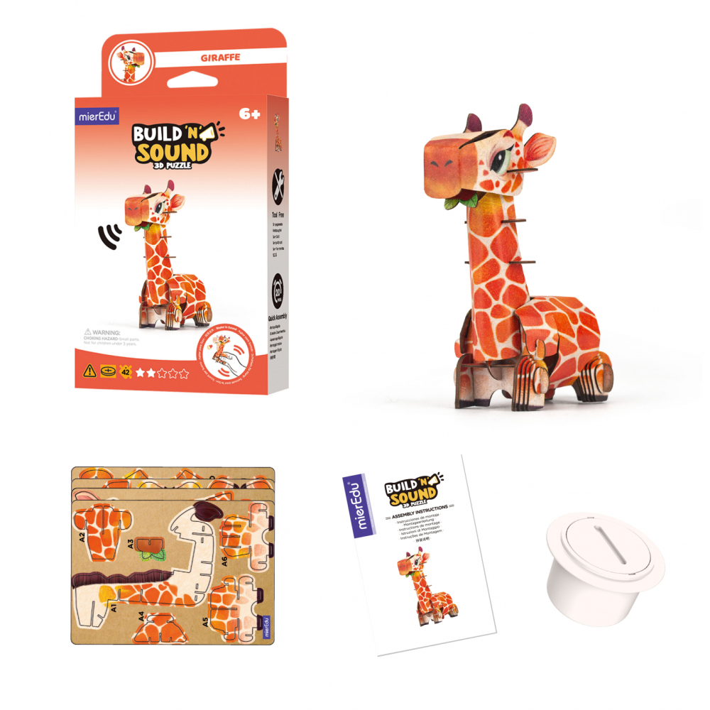Puzzle 3D cu sunete - Girafa, Build  n  Sound [4]