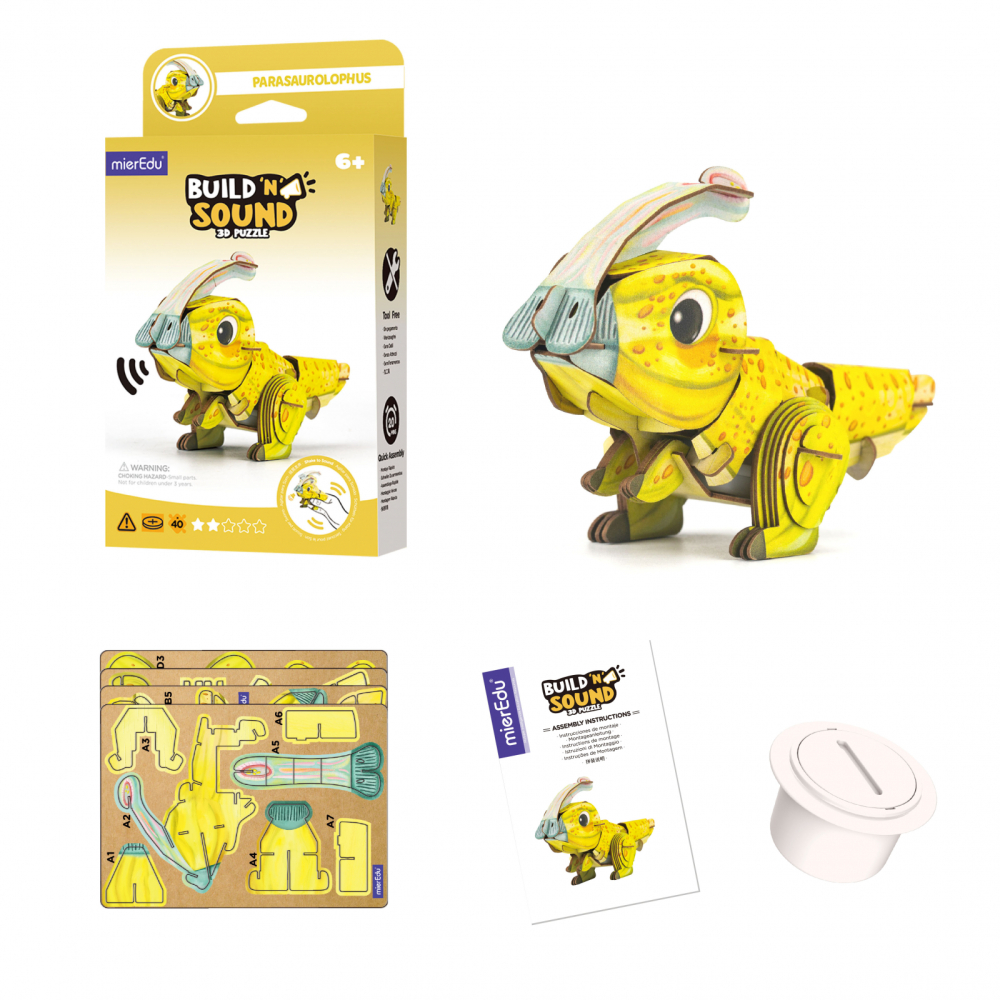 Puzzle 3D cu sunete - Parasaurolophus, Build  n  Sound [3]