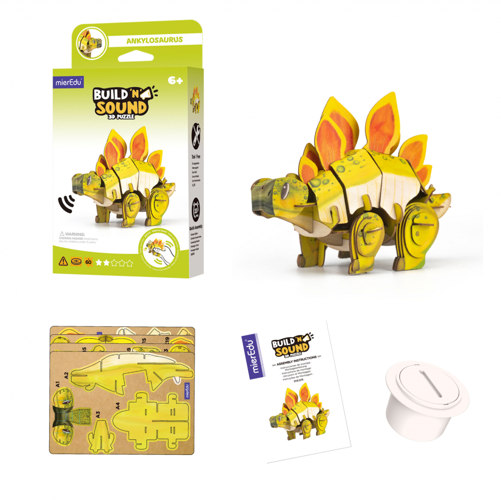 Puzzle 3D cu sunete - Stegosaurus, Build  n  Sound [2]