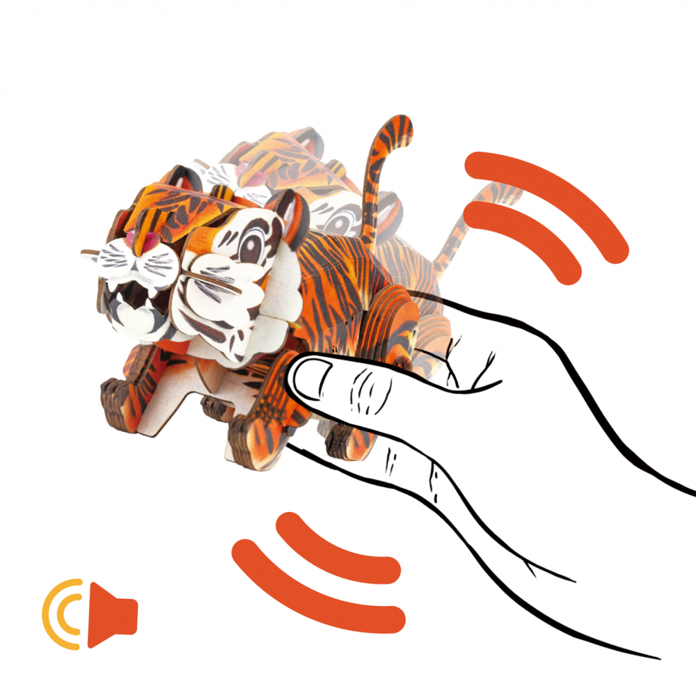 Puzzle 3D cu sunete - Tigru, Build  n  Sound [5]