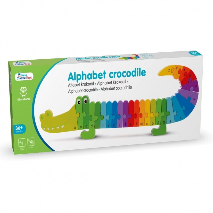 Puzzle Alfabet - Crocodil, New Classic Toys, 1-2 ani + [7]