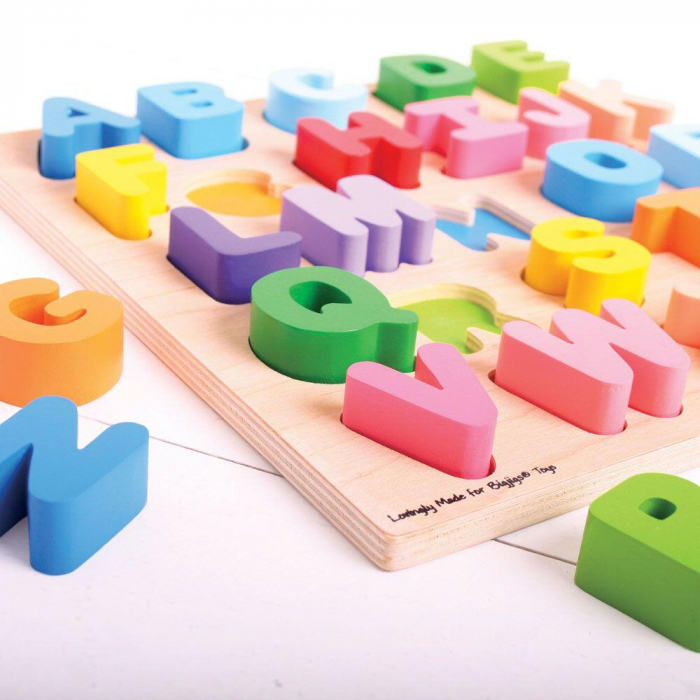 Puzzle colorat - alfabet, BIGJIGS Toys, 2-3 ani + [3]