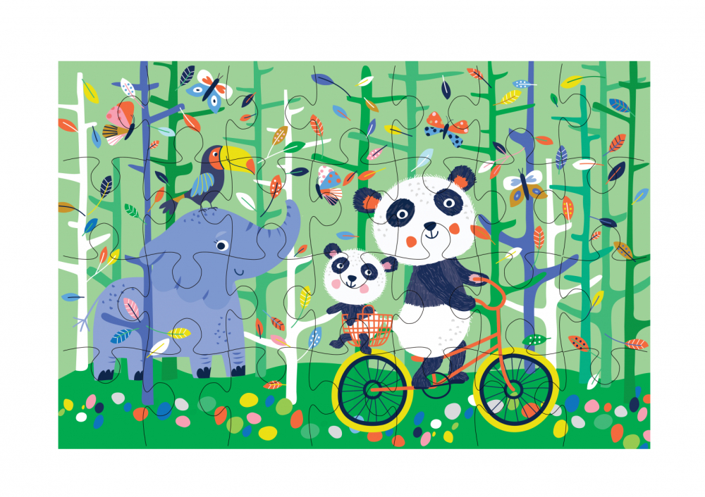 Puzzle cu 28 de piese  -Panda [2]