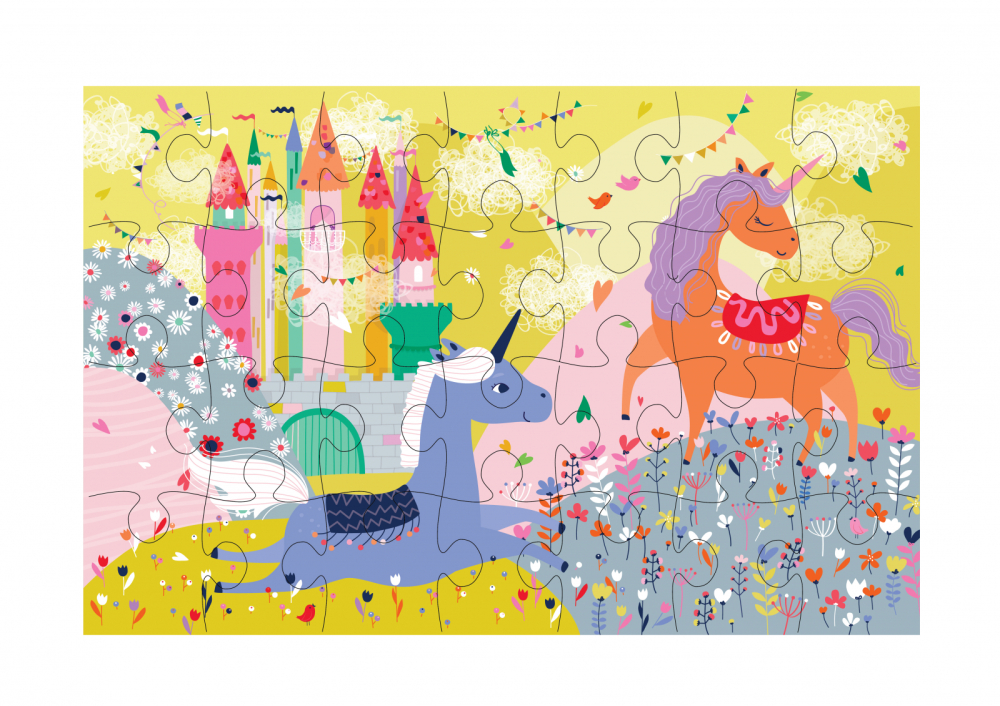 Puzzle cu 28 de piese  - Unicorn [2]