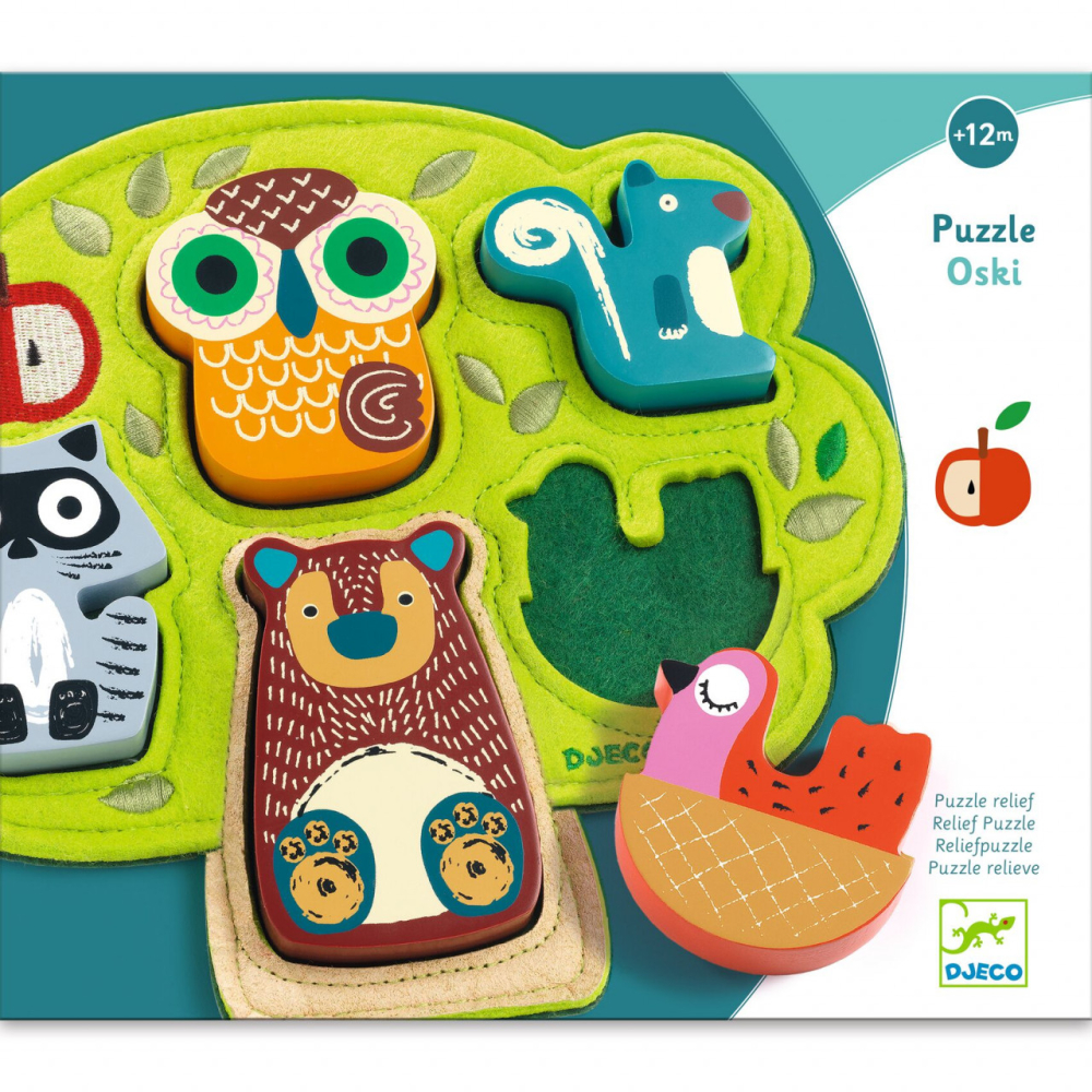 Puzzle cu animale Oski, Djeco, 1-2 ani + [4]