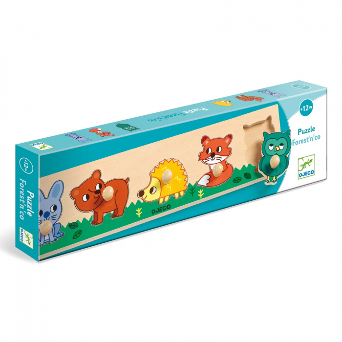 Puzzle cu buton Padure, Djeco, 1-2 ani + [3]