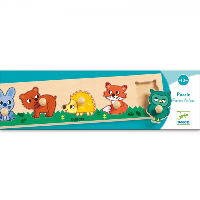 Puzzle cu buton Padure, Djeco, 1-2 ani + [2]