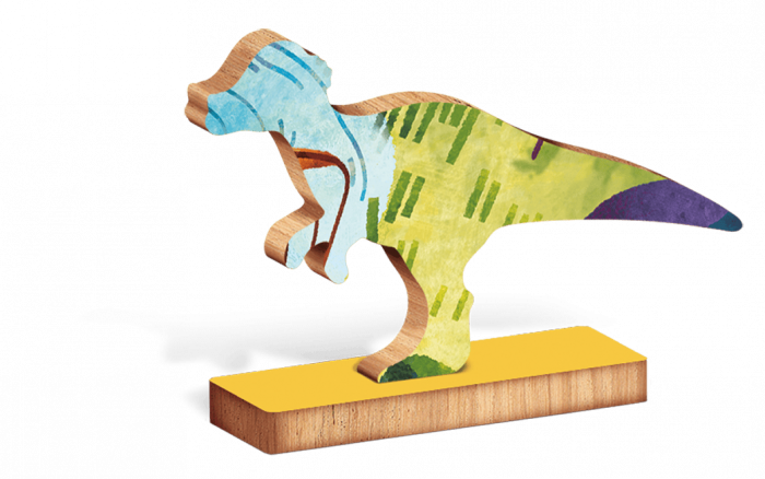 Puzzle de lemn - Dinozaurii, Ludattica, + 4 ani, 48 piese [5]