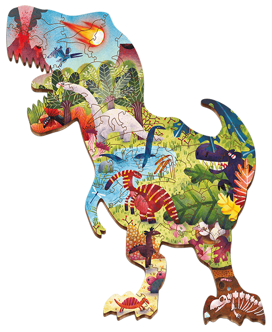 Puzzle de lemn - Dinozaurii, Ludattica, + 4 ani, 48 piese [3]