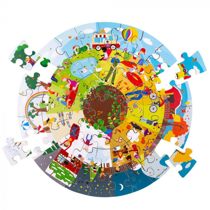 Puzzle de podea 360° - Anotimpurile, BIGJIGS Toys, 2-3 ani + [2]
