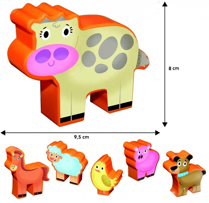 Puzzle de podea - Distractie la ferma (12 piese), LISCIANI, 1-2 ani + [3]