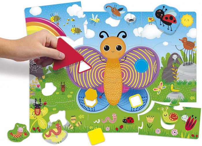 Puzzle de podea - Fluturas cu forme si culori (29 piese), LISCIANI, 1-2 ani + [4]