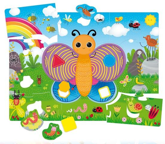 Puzzle de podea - Fluturas cu forme si culori (29 piese), LISCIANI, 1-2 ani + [2]