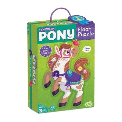 Puzzle de podea in forma de ponei, 49 piese, Peaceable Kingdom, + 3 ani