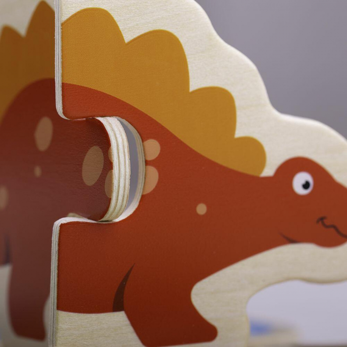 Puzzle din lemn - Dinozauri, BIGJIGS Toys, 1-2 ani + [2]