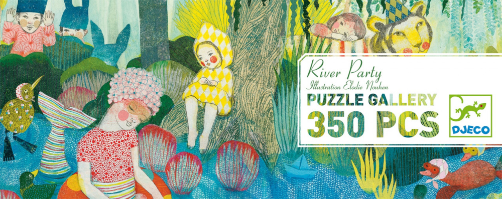 Puzzle Djeco 350 pcs, Petrecere la rau, 6-7 ani + [3]