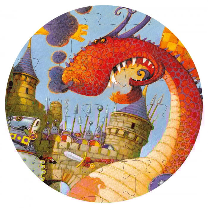 Puzzle Djeco Cavalerul si Dragonul, 6-7 ani + [3]