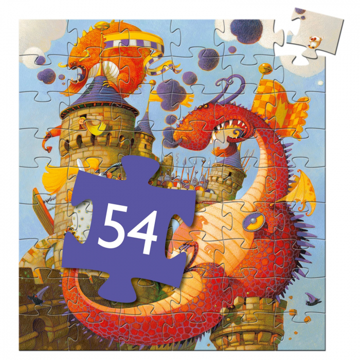 Puzzle Djeco Cavalerul si Dragonul, 6-7 ani + [2]