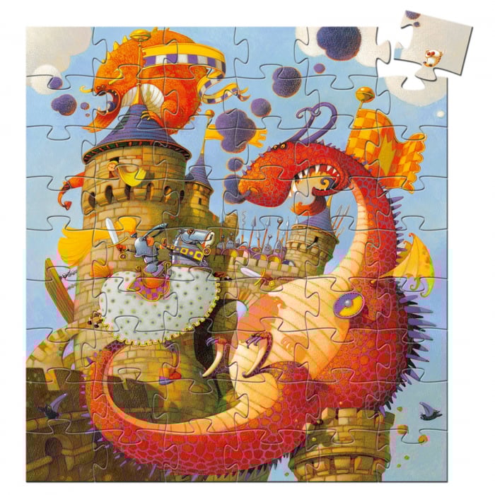 Puzzle Djeco Cavalerul si Dragonul, 6-7 ani + [4]