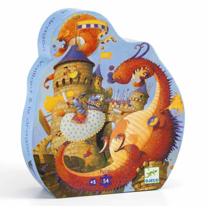 Puzzle Djeco Cavalerul si Dragonul, 6-7 ani + [5]