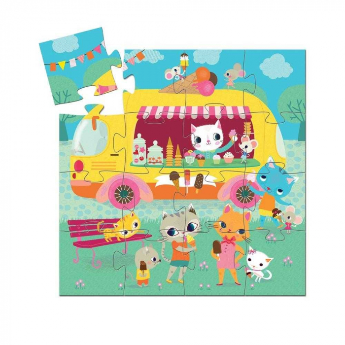 Puzzle Djeco - Masina de inghetata, 2-3 ani + [2]