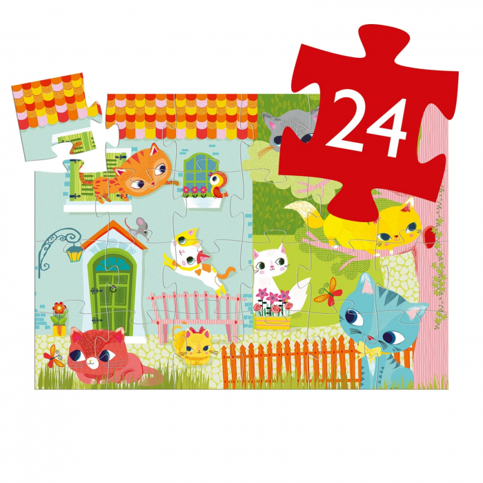 Puzzle Djeco Pisici jucause, 2-3 ani + [5]