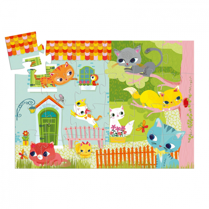 Puzzle Djeco Pisici jucause, 2-3 ani + [3]