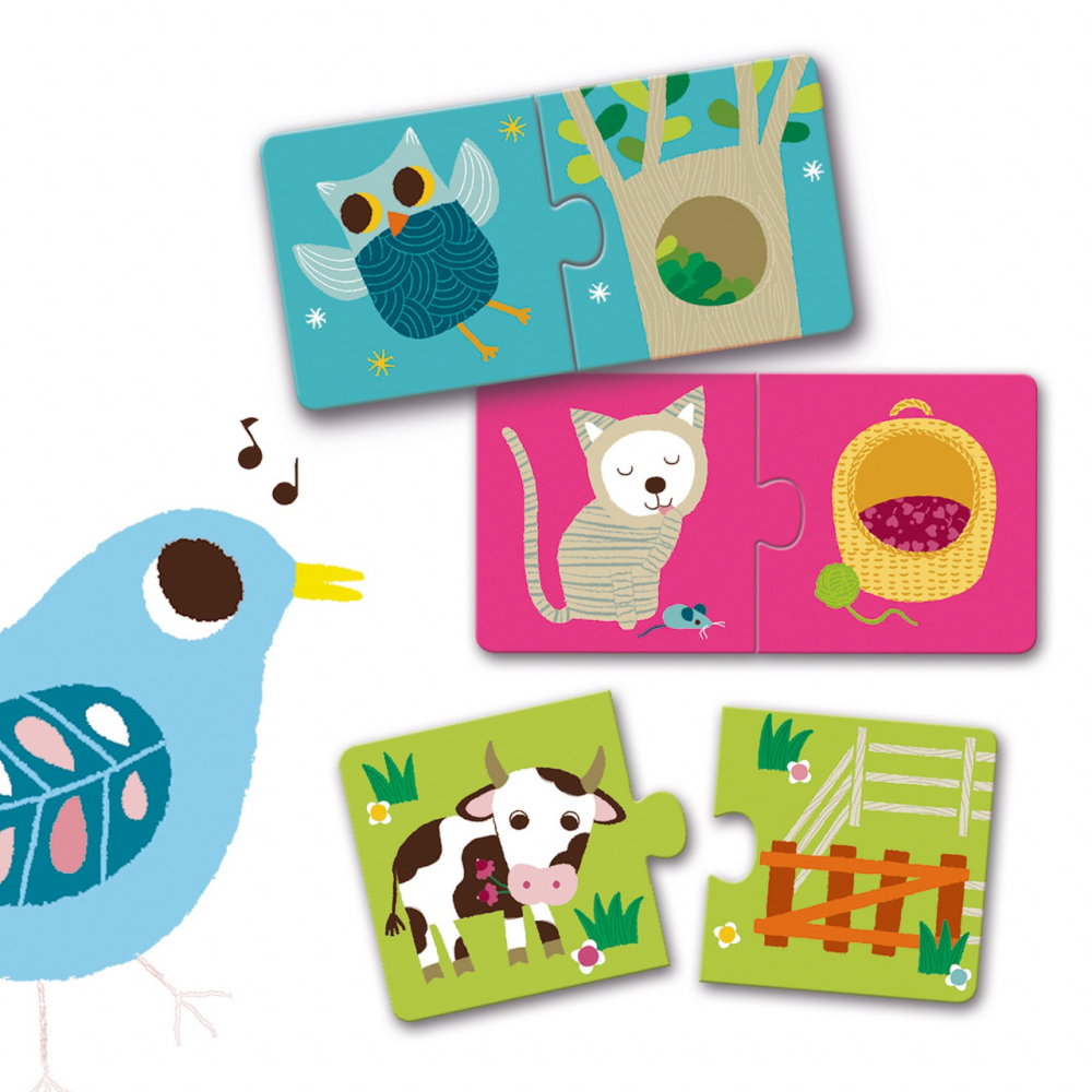 Puzzle duo Djeco Habitat, 1-2 ani + [3]