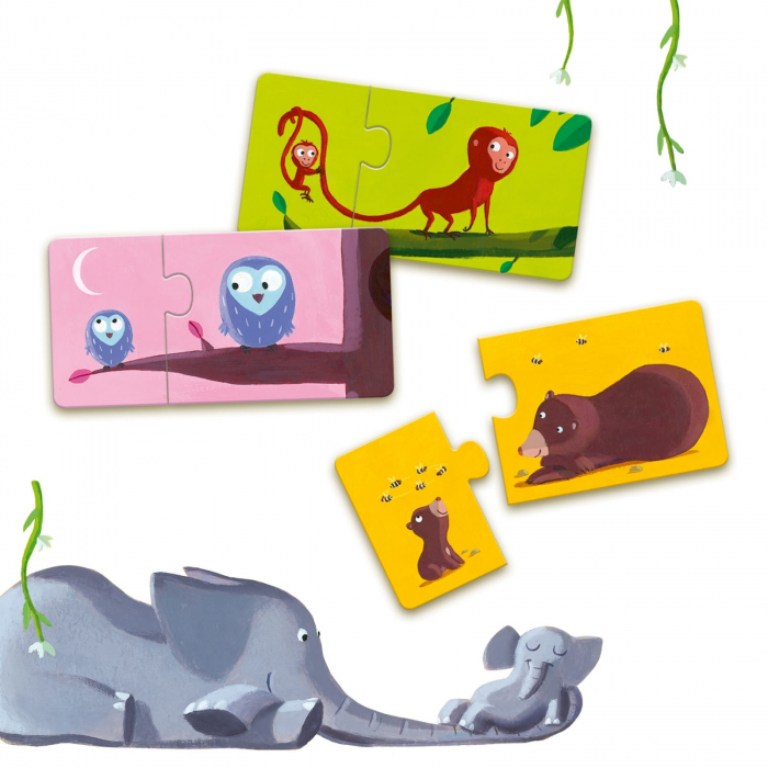 Puzzle duo Djeco Mama si puiul, 1-2 ani + [2]