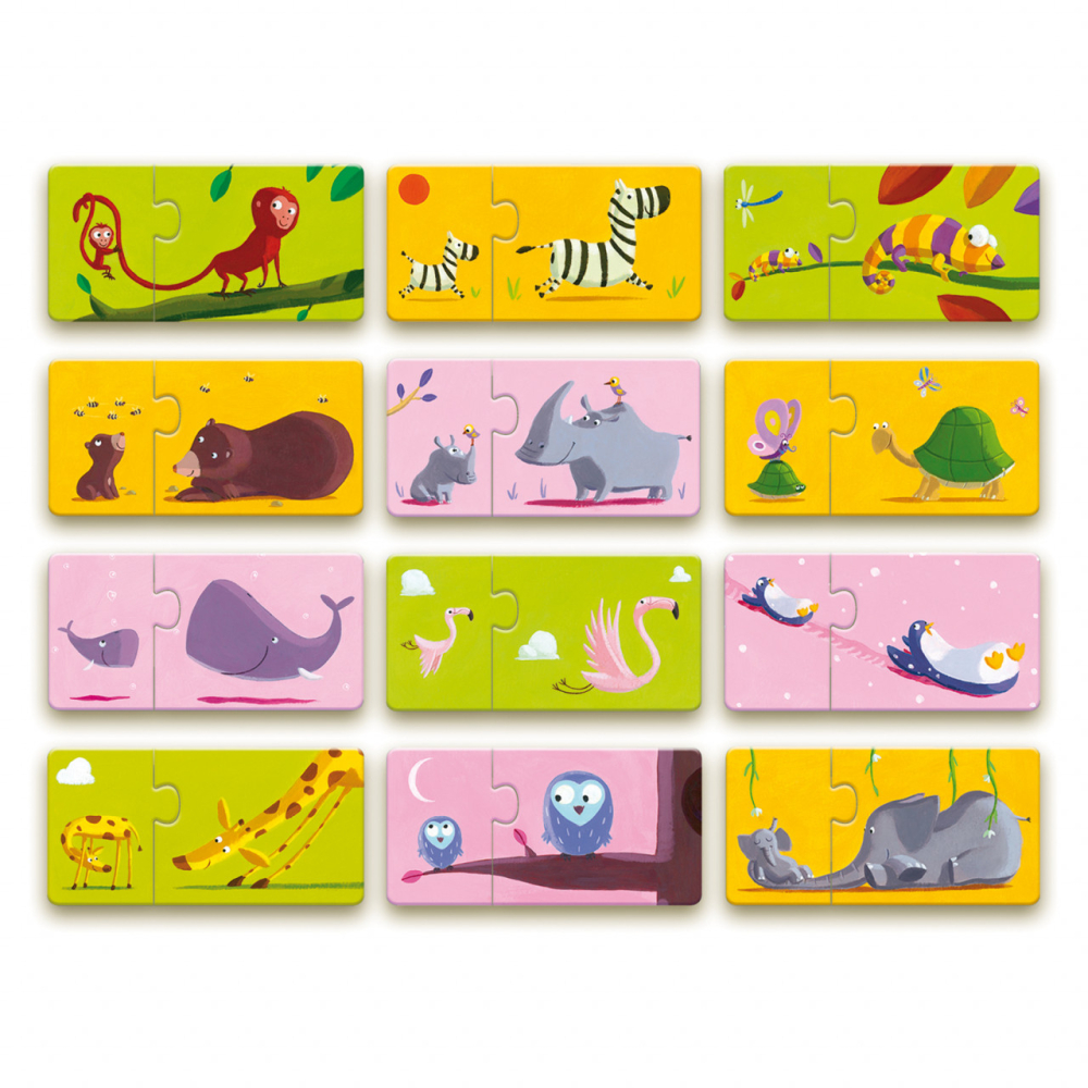 Puzzle duo Djeco Mama si puiul, 1-2 ani + [4]