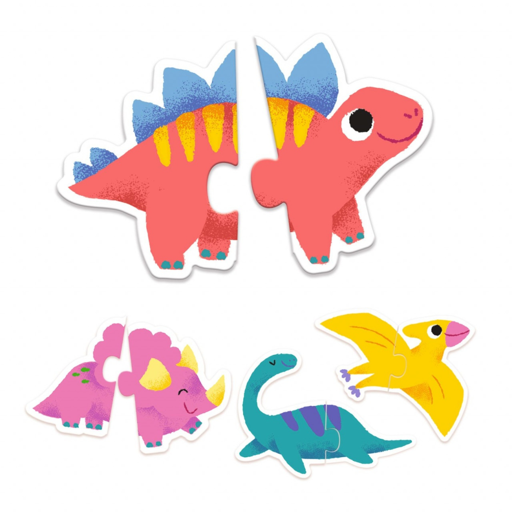 Puzzle duo Micii Dinozauri, Djeco, 2 ani+ [5]