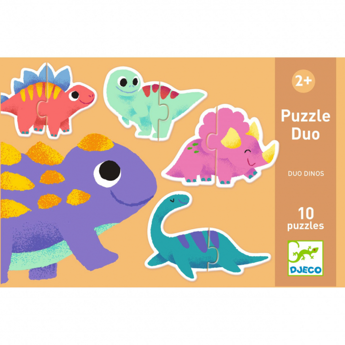Puzzle duo Micii Dinozauri, Djeco, 2 ani+ [4]