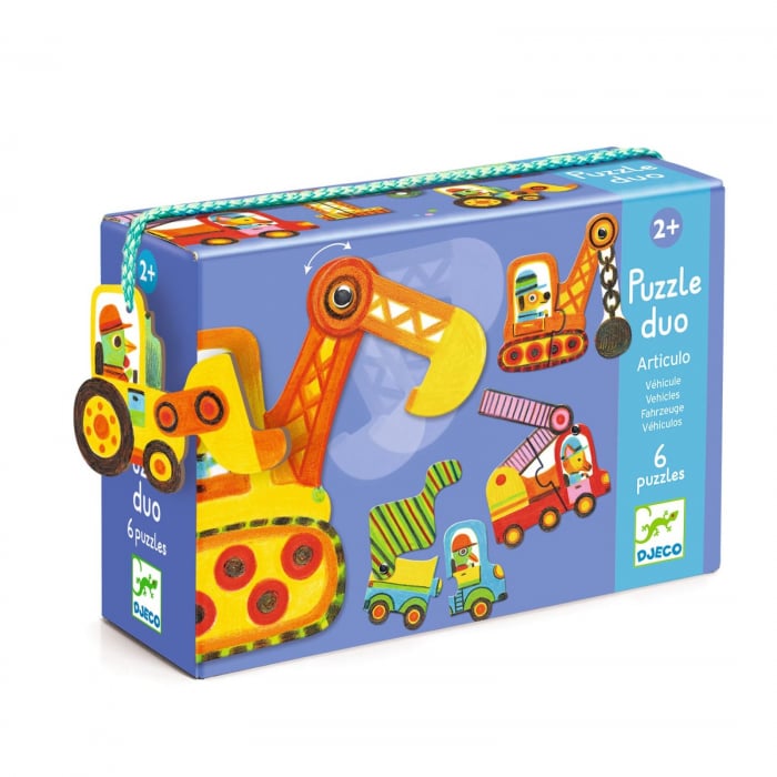Puzzle duo mobil vehicule, Djeco, 1-2 ani + [3]