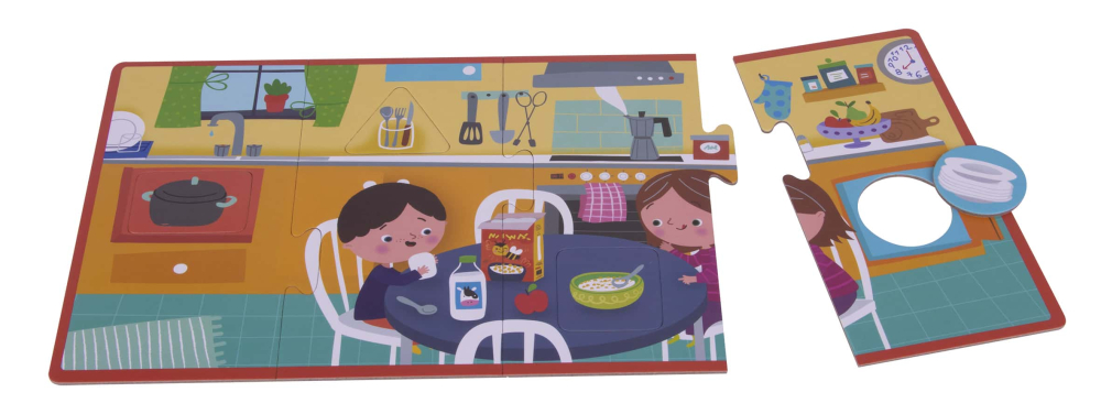 Puzzle educativ - Camerele Casei 16 piese XL, + 2 ani, Apli Kids [4]