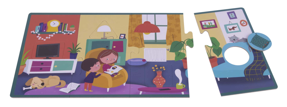 Puzzle educativ - Camerele Casei 16 piese XL, + 2 ani, Apli Kids [5]