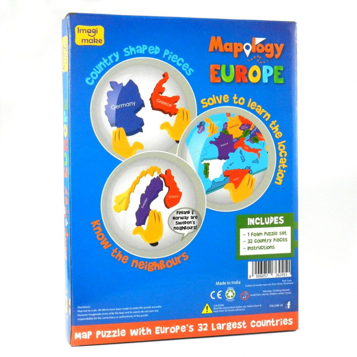 Puzzle Educativ din Spuma EVA - Harta Europei, Imagimake, 4 ani+ [2]