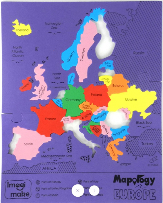 Puzzle Educativ din Spuma EVA - Harta Europei, Imagimake, 4 ani+ [5]
