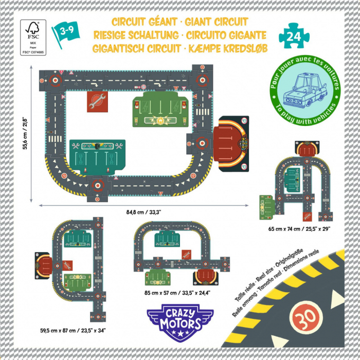 Puzzle gigant Circuit urban, Djeco, 3-9 ani [3]