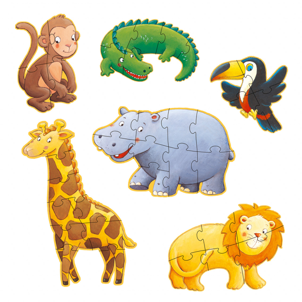 Puzzle gigant Djeco animale salbatice, 1-2 ani + [3]