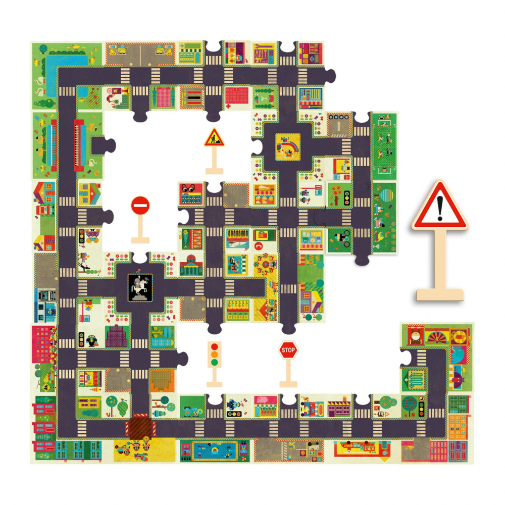 Puzzle gigant Djeco Orasul, 2-3 ani + [3]