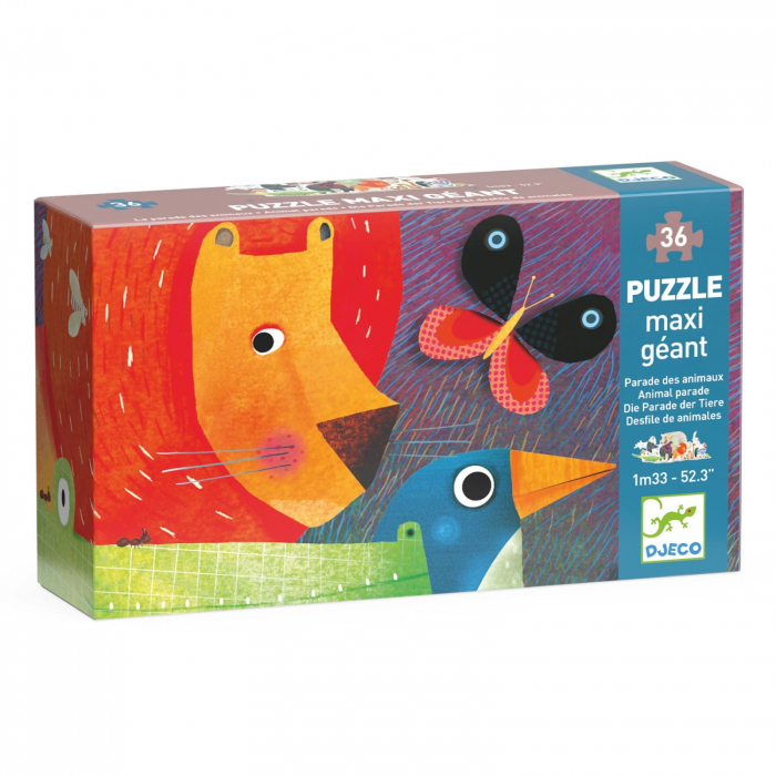Puzzle gigant Djeco Parada animalelor, 2-3 ani + [5]