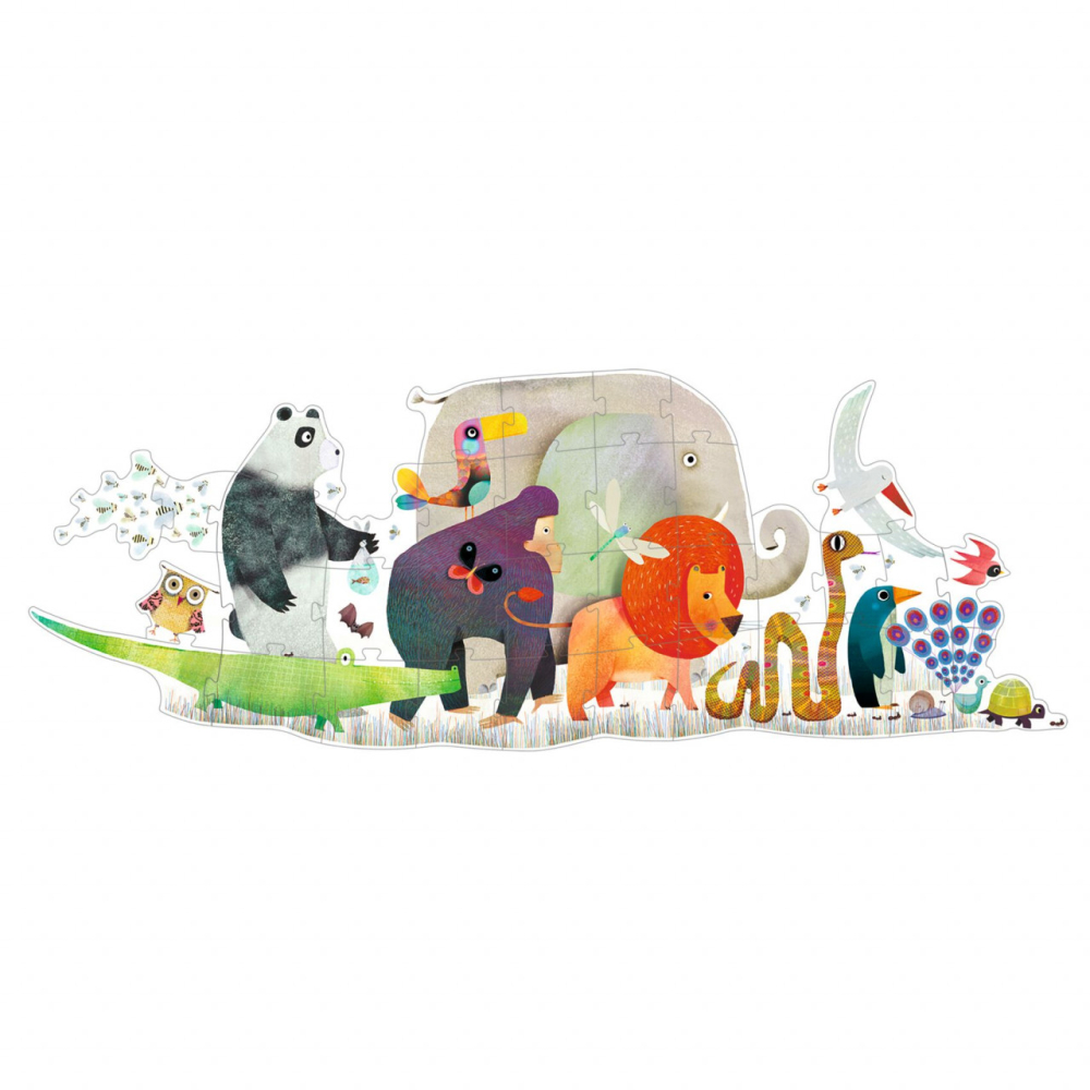 Puzzle gigant Djeco Parada animalelor, 2-3 ani + [3]