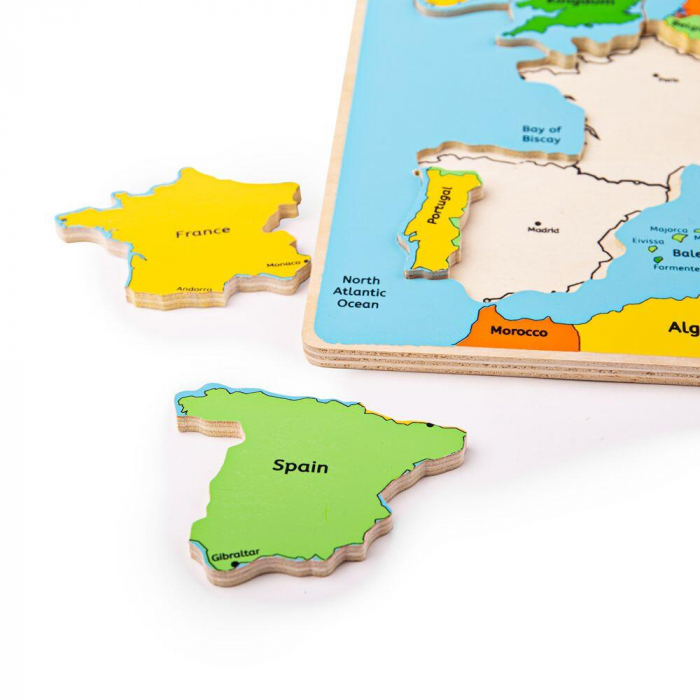 Puzzle incastru harta Europei, BIGJIGS Toys, 2-3 ani + [6]
