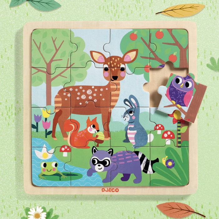 Puzzle lemn Forest Djeco, 1-2 ani + [4]
