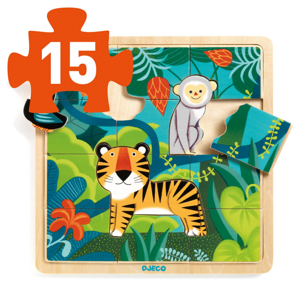 Puzzle lemn Jungla Djeco, 1-2 ani + [3]