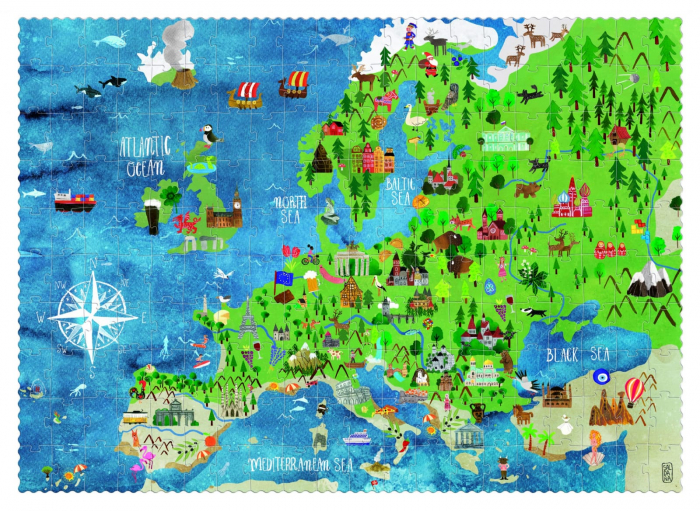 Puzzle Londji, Descopera Europa, 6-7 ani + [3]