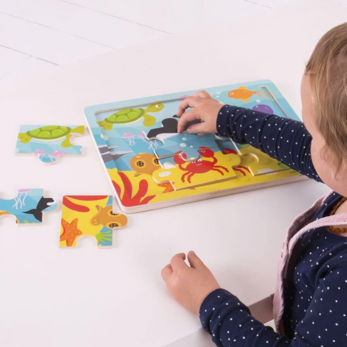 Puzzle - Lumea acvatica, BIGJIGS Toys, 2-3 ani + [4]